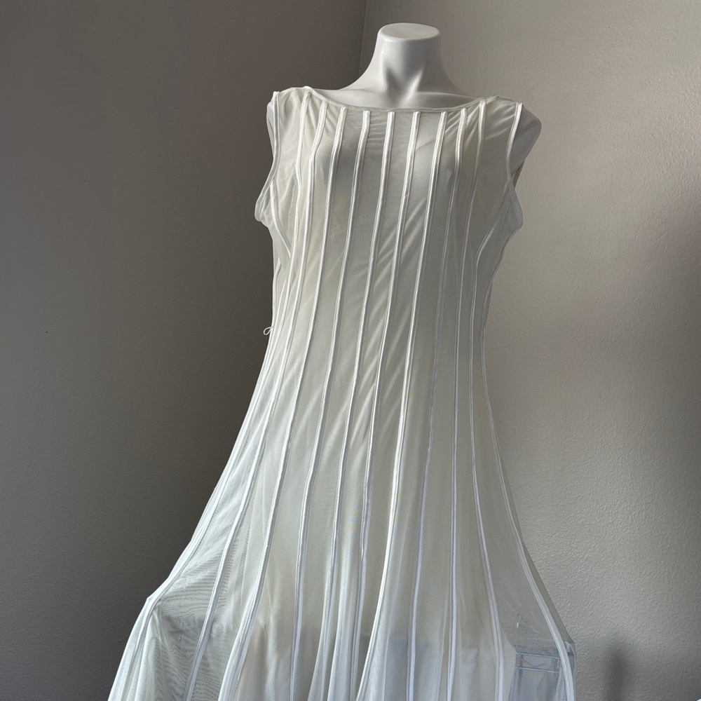 dressbarn White Sleeveless Midi Dress